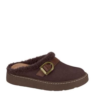 Imagem de Sapato Feminino Mule Pelinho Fivela Conforto Modare 7411.102 - Cacau -