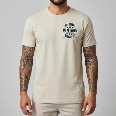 Imagem de Camiseta Masculina Premium Algodão Design Retrô Estilo Urbano Slim Fit Estampa Peito Ca...
