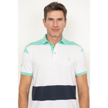 Imagem de Camisa Polo Aleatory Listrada Janzen Branca-Masculino