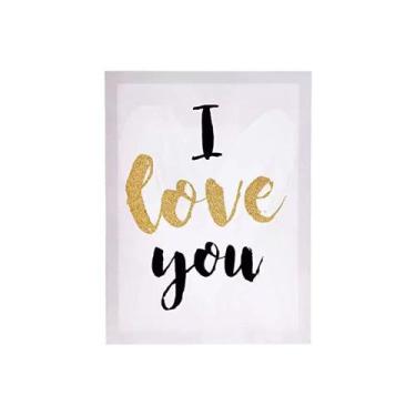 Imagem de Quadro Em Canvas Decorativo Com Moldura I Love You 09581 30X40CM Mart