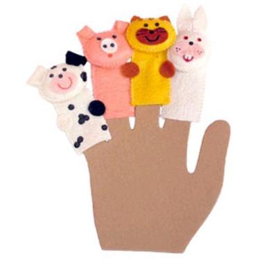 Imagem de Kit Dedoches Feltro Animais Domésticos para Crianças a Partir de 2 Ano