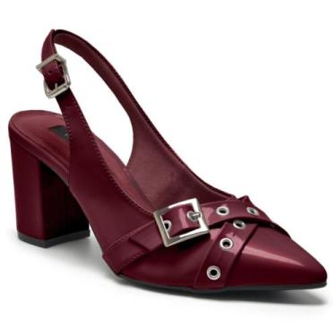 Imagem de Scarpin Feminino Slingback Verniz Cherry Via Marte 028-023-01, 36