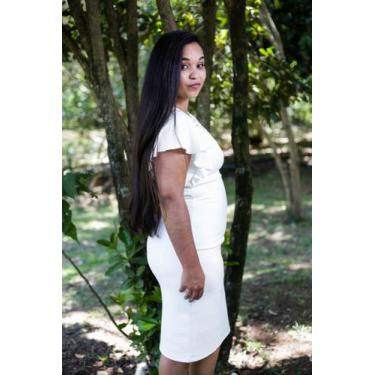 Imagem de Vestido social branco off maria moura casamento moda evangelica  3034,