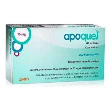 Imagem de Apoquel 16 Mg Dermatológico Anti Coceira Cães Cão 20 Comp Cor:Branco