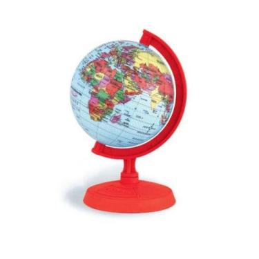 Imagem de Globo Terrestre Libreria 10cm Baby Vermelho 310030 Politico Base e Rég