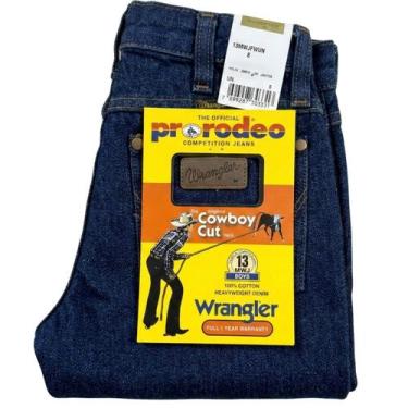 Imagem de Calça Wrangler Infantil Coboy Cut 100% Algodão Azul, Azul, 8