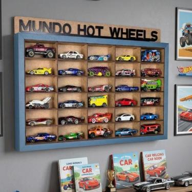 Imagem de Quadro Expositor de carrinhos miniaturas hotwheels 164 Quadro Decorati