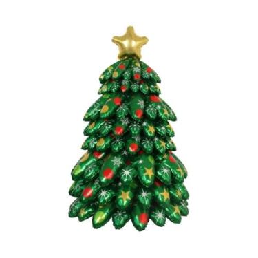 Imagem de Decoração De Árvore De Natal Grande Com Papai Noel, Pinguim, Cervo E B