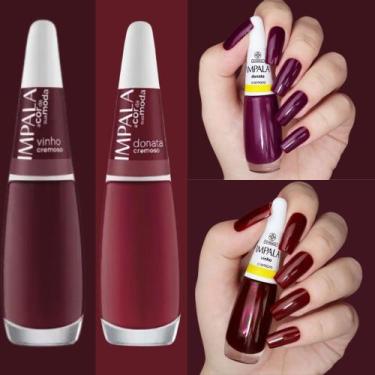 Imagem de Kit Esmaltes Impala Tons Vermelho Escuro Esmaltes Atacado 7,5ml, 2 Cor