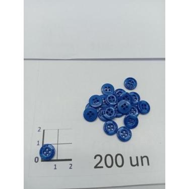Imagem de Botões Azul Jeans 10mm 4 Furos Fosco 50Un 100Un 200Un Confecção Artesa