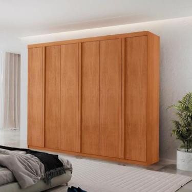 Imagem de Guarda Roupa Casal Severo 100% MDF 6 Portas e 2 Gavetas Marrom - Rufat