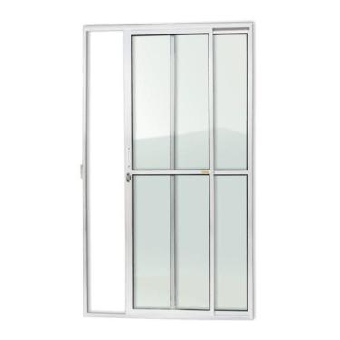 Imagem de Porta de Alumínio de Correr 210x150cm 2 Folhas com Vidro Liso Super Br