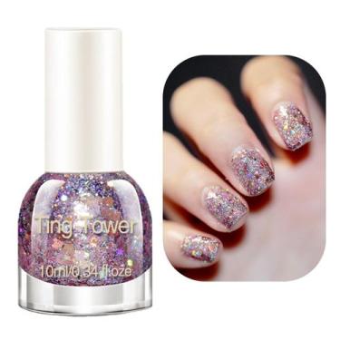Imagem de Esmalte em Gel NovaCharm Rosa Claro com Glitter 10ml