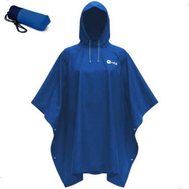 Imagem de Capa de Chuva Poncho Compacto Ntk Resistente Impermeável com Capuz, Az