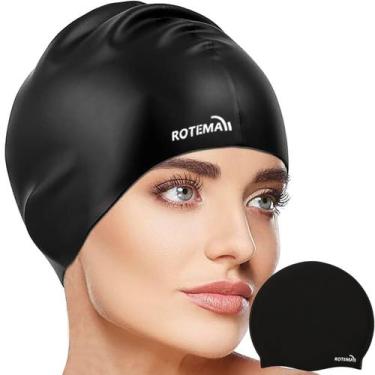 Imagem de Touca de natação Rotema em silicone para adultos, unissex