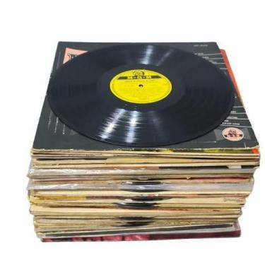 Imagem de Lote kit c/ 10 Discos de Vinil LP Aleatório no estado p/ decoração - O