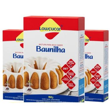 Imagem de Kit 3 Unid. Bolo de Baunilha Zero Adição de Açúcares 150g - Lowucar