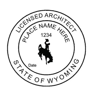 Imagem de Carimbo de autotinta, carimbo de arquiteto, carimbo de borracha, carimbo personalizado, carimbo de arquiteto para estado de Wyoming