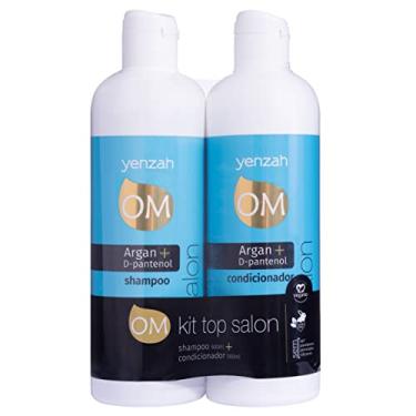 Imagem de Yenzah Kit Shampoo 500ml + Condicionador 500ml OM Top Salon, com óleo de Argan + D-Pantenol