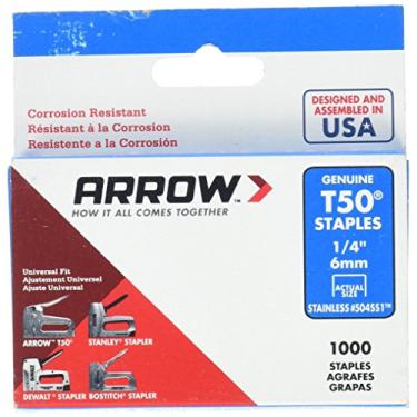 Imagem de Arrow Grampos de aço inoxidável T50 Fastener 504SS1 6,5 mm