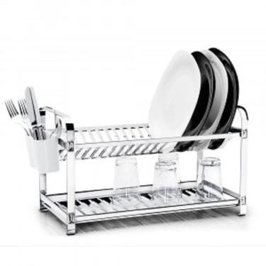 Imagem de Escorredor de Prato Aço Inox 16 Pratos Mak Inox
