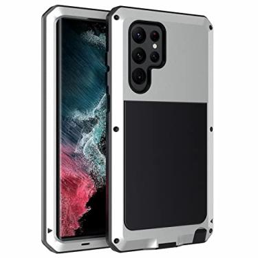 Imagem de Capa para Samsung Galaxy S22/S22 Plus/S22 Ultra, à prova d'água, resistente, à prova de choque, à prova de poeira, proteção de tela integrada, capa resistente, prata, S22 Plus 16,7 cm