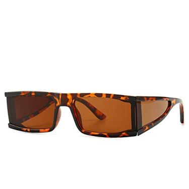 Imagem de Óculos de sol de personalidade retangular grande, masculino, feminino, moda, óculos uv400, chá de leopardo C4