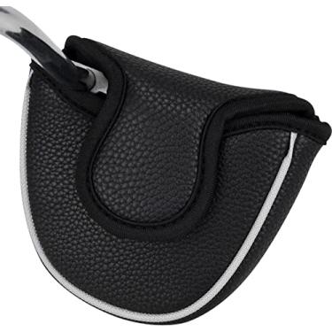 Imagem de Big Teeth Capa para taco de golfe taco protetor de taco de taco com fecho magnético, não serve para tacos de ferro para Scotty Cameron Taylormade Odyssey 2 Ball Club (preto)