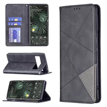 Imagem de YUNCHAO Caixa de telefone Para Google Pixel 6 Pro PRISMÁTICO PRISMÁTICO INVISÍVEL MAGNÉTICO Horizontal Flip Telefone Caso de couro com slots de suporte e cartas e moldura fotográfica capa para celula