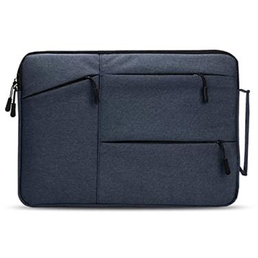 Imagem de Capa de bolsa de laptop para pasta 13,3-15,6 polegadas manga para PC computador notebook capa de transporte (cor: azul, tamanho: 14 polegadas)