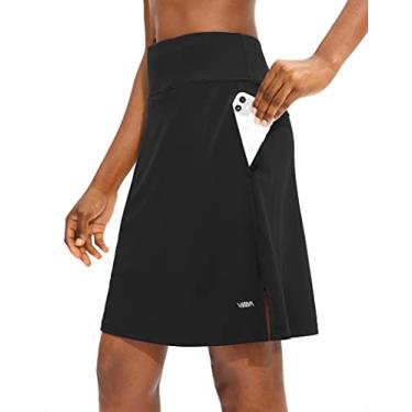 Imagem de Viodia Saias femininas de 50,8 cm na altura do joelho UPF50+ Saia atlética de golfe de tênis para mulheres saias casuais de verão