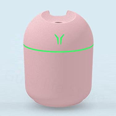 Imagem de REJOON umidificador 250ML mini umidificador de ar difusor de óleo essencial de aroma para carro doméstico USB criador de névoa ultrassônica com lâmpada noturna LED difusor verde (cor: rosa)