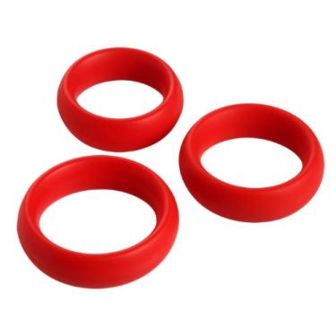 Imagem de Trinity Vibes Conjunto De Anel Peniano De Silicone De 3 Peças, Vermelho