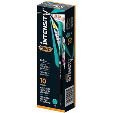 Imagem de Caneta Ponta Porosa, Bic, Intensity, 0.4 mm, Azul Turquesa, Caixa com 10