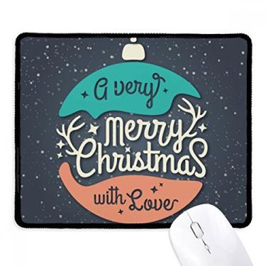 Imagem de Guirlanda colorida de Natal com ilustração abstrata Mousepad borda costurada tapete de borracha para jogos