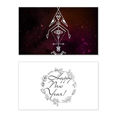 Imagem de Cartão de felicitações Alien Totem Ano Novo Festival Geometria Universo Mensagem Abençoada Presente