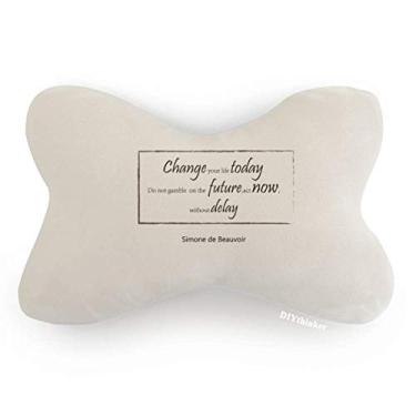 Imagem de DIYthinker Almofada para decoração de pescoço Change Your Life Today com citação para carro