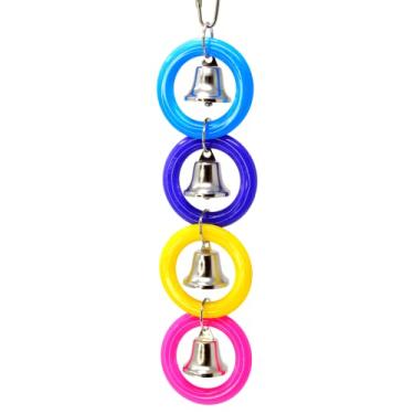 Imagem de Bonka Bird Toys 945 4 Ring A Ding Bird brinquedo africano cinza periquito calopita Lovebird gaiola brinquedos papagaio