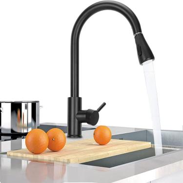Imagem de Torneira Gourmet Monocomando Com Misturador Água Quente e Fria + Ducha Extensível de 50cm Para Cozinha