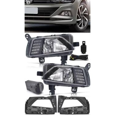 Imagem de Kit Farol de Milha Neblina Vw Virtus e Novo Polo 2018 2019 Com LED Daylight - DRL