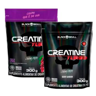 Imagem de Kit 2x Creatine Turbo Refil 300g - Black Skull (Uva/Sem sabor)