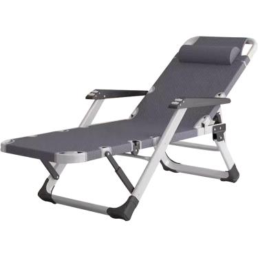 Imagem de Cadeiras reclináveis ​​de jardim, poltrona reclinável dobrável com apoio de cabeça, cadeira Zero Gravit, encosto ajustável de 5 velocidades, espreguiçadeiras de jardim ao ar livre, 6