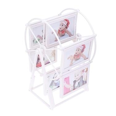 Imagem de Zerodeko 5 Molduras Personalizadas Moldura De Roda Giratória Porta Retrato Personalizado Quadro De Roda Gigante Giratório Lar Moldura Para Casa Pinturas Decorativas Doméstico Branco Filho