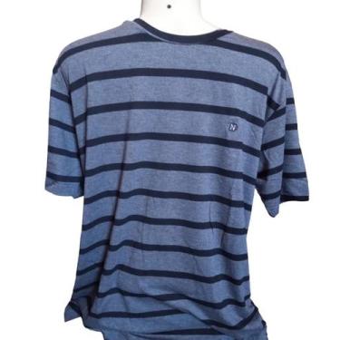 Imagem de Camisa Masculina G Cor Azul Listras Tecido Leve - Lily