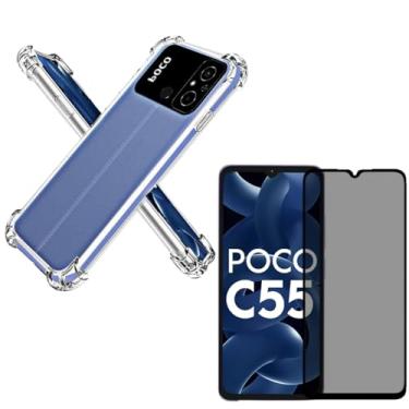 Imagem de Capa Capinha Anti Impacto + Película Privacidade Compatível Com Poco C55 - (Hard Glass Store)