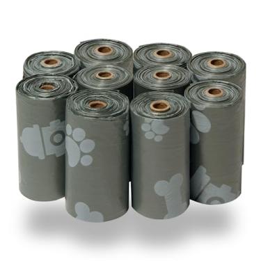 Imagem de Best Pet Supplies Sacos de cocô para cães, resistente a rasgos e sacos de lixo para cães com tecnologia de plástico de vida controlada d2w – Pacote com 150, cinza (perfumado) (GR-150B)