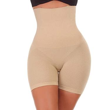Imagem de Mulheres cintura alta corpo shaper power curto barriga controle shapewear roupa interior bodysuit Calcinhas Emagrecimento da cintura Fajãs Coxa mais magra de feminina de I45-Bege 3X-Large