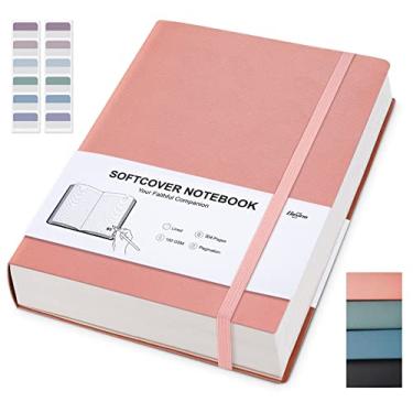 Imagem de Gosirm Caderno forrado com capa macia, caderno de couro B5 com papel pautado 100 gsm, diários grossos para mulheres e homens, cadernos grandes pautados para escrever, trabalho, 19 x 25 cm - 304