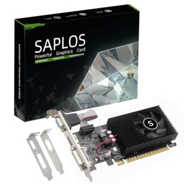 Imagem de SAPLOS Placas gráficas NVIDIA GT 730, 4 GB, DDR3, 128 bits, VGA DVI HDMI, placa de vídeo de baixo perfil para PC, GPU de jogos, computador desktop, economize espaço na caixa, baixa potência
