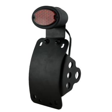 Imagem de Suporte de placa de carro de motocicleta olho de gato luz traseira LED traseira 1,9 cm furo do eixo luz de freio de montagem lateral compatível com Harley Honda, Yamaha Suzuki Chopper Bobber